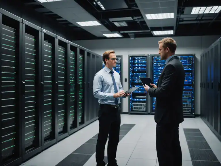 Tecnici al lavoro in un datacenter