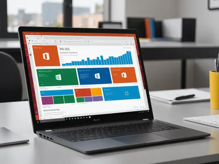 Strumenti di collaborazione Microsoft 365 su laptop